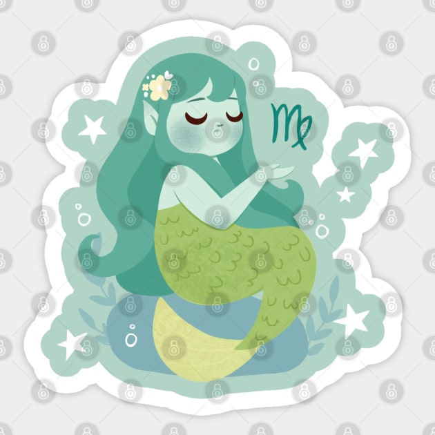 Virgo Mermaid Sticker by Lobomaravilha